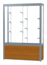 Display Case with Wood Grained Vinyl Base - 48 x 66