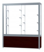 Display Case with Wood Grained Vinyl Base - 60 x 66