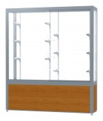 Display Case with Wood Grained Vinyl Base - 60 x 66