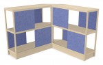 Wood Shelving Unit with Acoustic Panels - 93 x 50