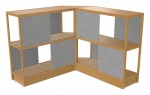 Wood Shelving Unit with Acoustic Panels - 93 x 50