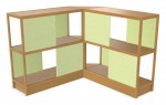 Wood Shelving Unit with Acoustic Panels - 93 x 50