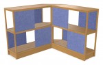 Wood Shelving Unit with Acoustic Panels - 93 x 50