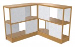 Wood Shelving Unit with Acoustic Panels - 93