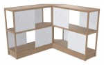 Wood Shelving Unit with Acoustic Panels - 93 x 50