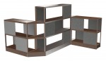 Large Wood Shelving Unit with Acoustic Panels - 145 x 72