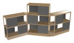 Open Wood Shelving Unit with Acoustic Panels - 160