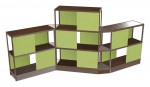 Open Wood Shelving Unit with Acoustic Panels - 160 x 72