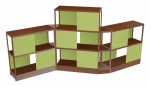 Open Wood Shelving Unit with Acoustic Panels - 160