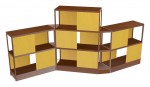 Open Wood Shelving Unit with Acoustic Panels - 160 x 72