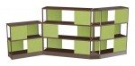 Open Wood Shelving System with Acoustic Panels - 194 x 72