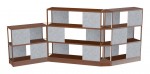 Open Wood Shelving System with Acoustic Panels - 194