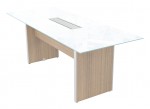 Glass Conference Table with Laminate Base