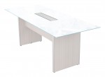 Glass Conference Table with Laminate Base