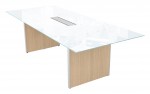 Glass Conference Table with Laminate Base