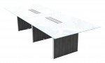 Glass Conference Table with Laminate Base