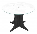 Round Conference Table with Glass Top