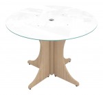 Round Conference Table with Glass Top