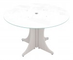 Large Round Table with Glass Top