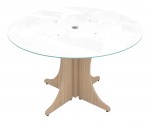 Large Round Table with Glass Top