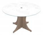 Large Round Table with Glass Top