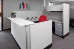 Cubicle Reception Desk with Storage