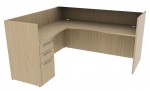 L Shaped Reception Desk with Drawers