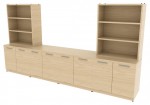 Credenza Wall Unit with Open Shelf Storage