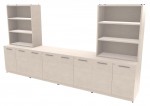 Credenza Wall Unit with Open Shelf Storage