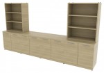 Credenza Wall Unit with Open Shelf Storage