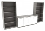 Storage Cabinet Credenza with Bookcases