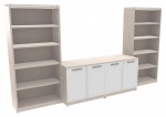 Storage Cabinet Credenza with Bookcases