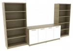 Storage Cabinet Credenza with Bookcases