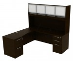 L Shaped Desk with Hutch