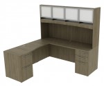 L Shaped Desk with Hutch