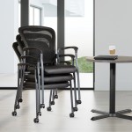 Rolling Mesh Back Stacking Chair