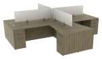 4 Person Desk with Privacy Panels