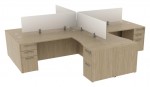 4 Person Desk with Privacy Panels