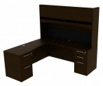 L Shaped Desk with Hutch