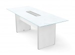 Glass Conference Table with Laminate Base