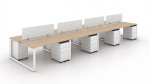 8 Person Workstation with Privacy Panels