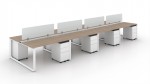 8 Person Workstation with Privacy Panels