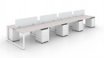 8 Person Workstation with Privacy Panels