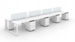 8 Person Workstation with Privacy Panels