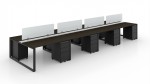 8 Person Workstation with Privacy Panels