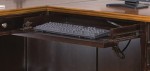 L Shaped Desk with Keyboard Tray and Power