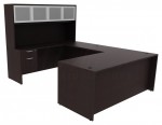 U Shaped Desk with Hutch