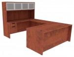 U Shaped Desk with Hutch