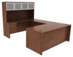 U Shaped Desk with Hutch