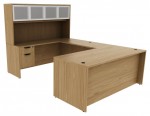 U Shaped Desk with Hutch